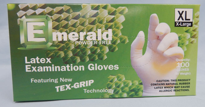 Emerald brand green box - extra large gloves